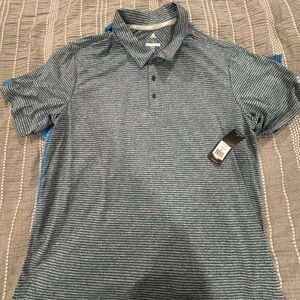 Adidas Men's Blue Striped Polo Shirt